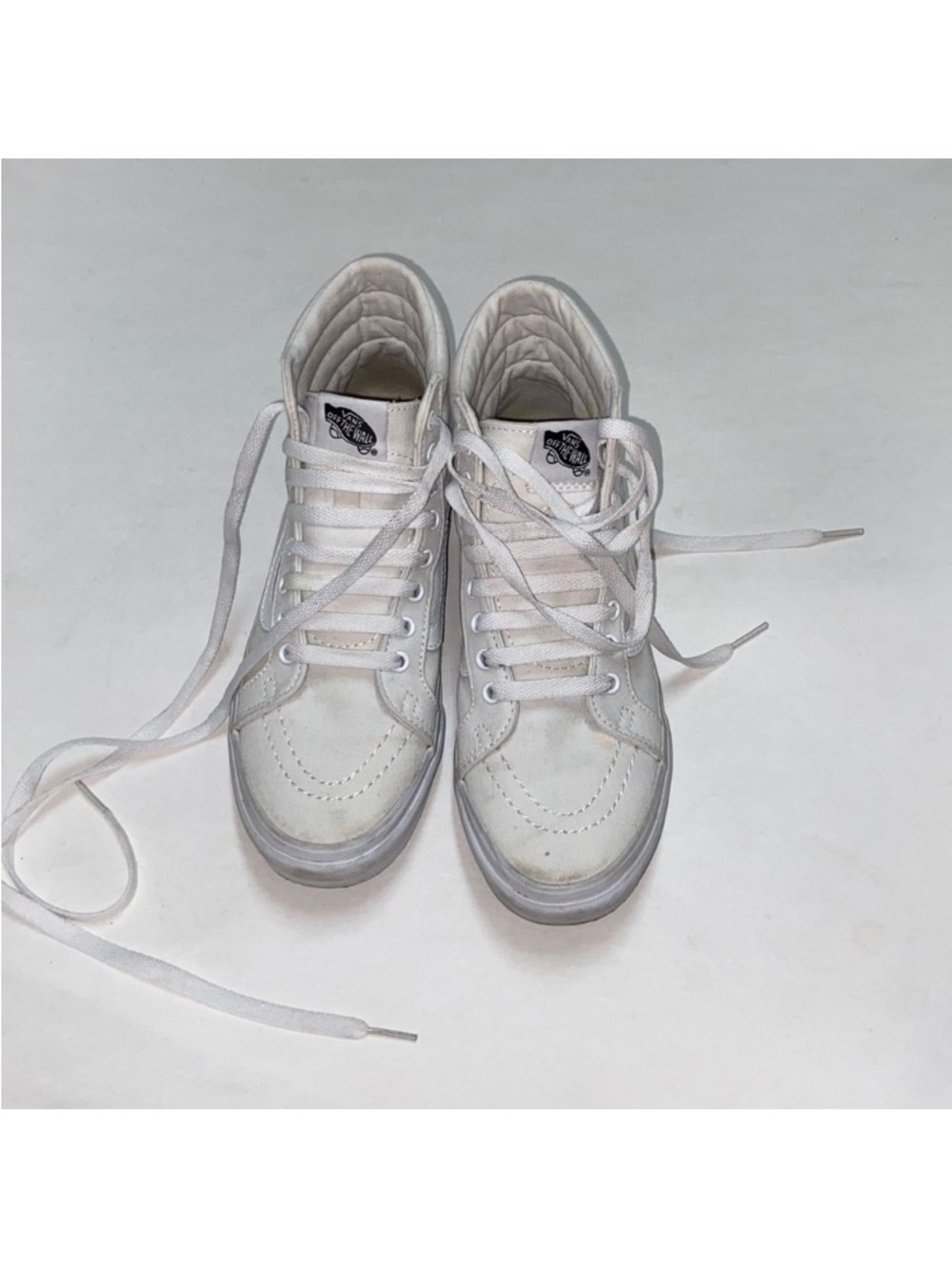 Vans White Canvas High-Top Skate Sneakers Unisex Men’s Size 6.5 Women’s 8.0